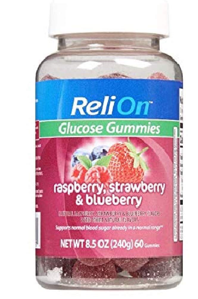 Relion Glumies de Glucose Framboise, fraise et bleuets - 60 bouteilles de comptage
