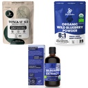 Poudres de jungle Ultimate pour la santé et le bien-être des hommes: 5 oz Tongkat Ali Poudre, 5 oz Wild Blueberry Poudre et 3.4 oz Bio Bilberry Liquid Extract - Suppléments Premium pour la conduite, la passion, la vue
