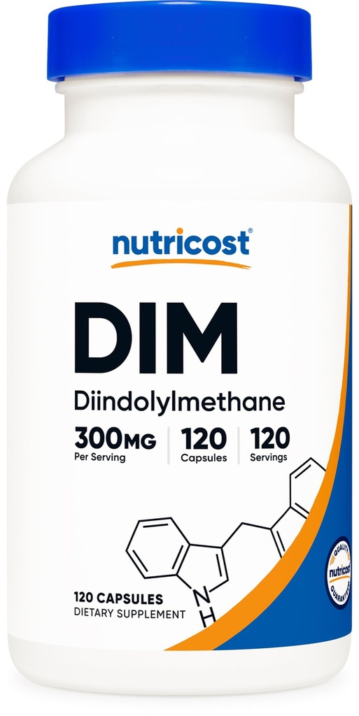 Nutricost DIM (Diindolylmethane) Plus BioPerine 300mg, 120 Vegetarische Kapseln - Bis zu 4 Monate Versorgung, Max Strength DIM Supplement