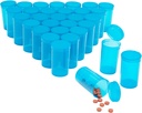 Juvale 30 Pack Empty Pop-Top Pill Bottiglie - 19 Dram Capacità - Blu Plastica - Caps for Easy Access - Medicine Containers & Vials with Caps - Squeeze-Open Travel Vials