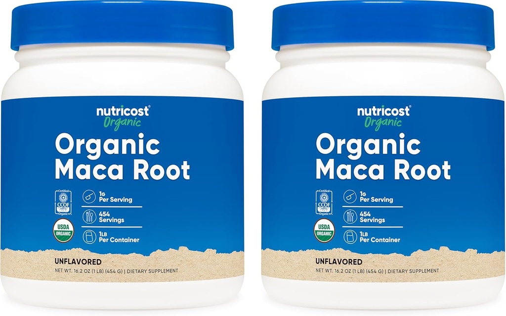 Polvere di radice di maca organica di Nutricost (1 LB) (2 Confezione)