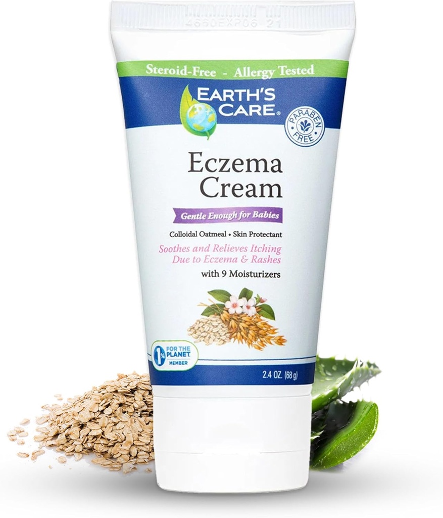 Crème d'eczéma pour adultes et enfants - Crème de traitement d'eczéma colloïdal avec 9 hydratant - 2,4 OZ