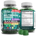 Gummies de la mousse de mer (Clinically Tested) - Huile de graines noires Ashwagandha Racine de lard Chlorella Manuka Miel - Végétalien Irlandais Vitamines de la mousse de mer pour adultes Enfants Hommes Femmes - Saveur de pomme verte