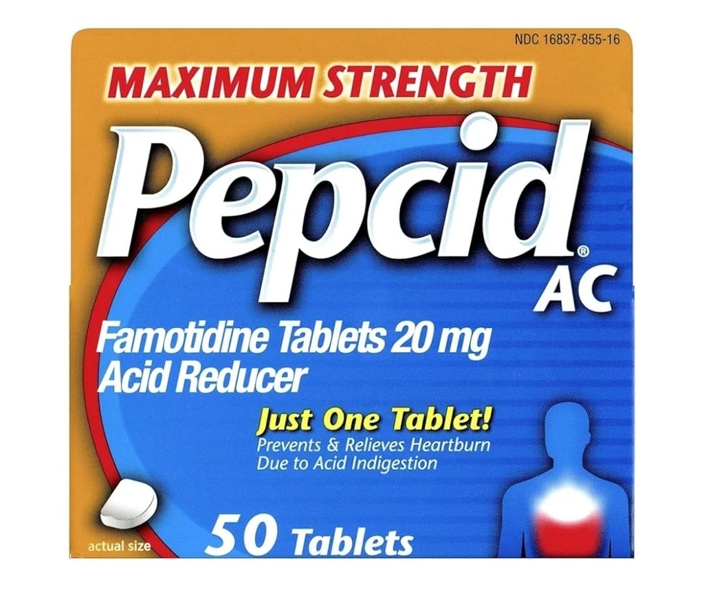 Compresse di resistenza massima del riduttore di acido AC Pepcid, 100-Count