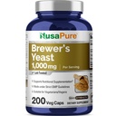 NusaPure Brewers Yeast 1000mg 200 Vegetarische Caps (Non-GMO, Vegan)