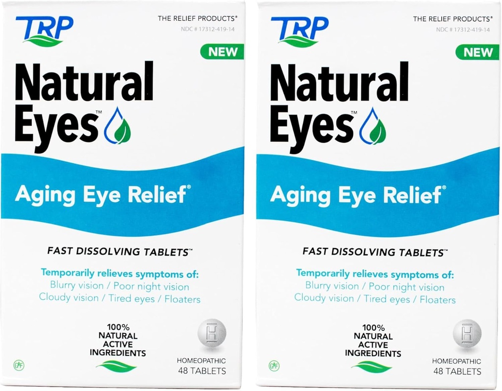 Occhi naturali TRP, Tablet omeopatici, senza glutine, 48 ct (pacchetto di 2)