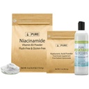 Pure Original Zutaten Hyaluronsäure, Niacinamid und Glycerin Bundle, verschiedene Größen, Odorless, farblos
