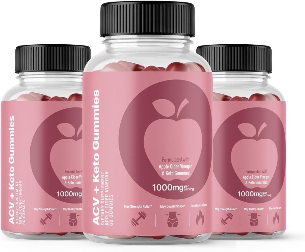 (3 Pack) Svelte ACV Gummies Formule avancée, Svelte Gummies 1000mg, 180 Nombre