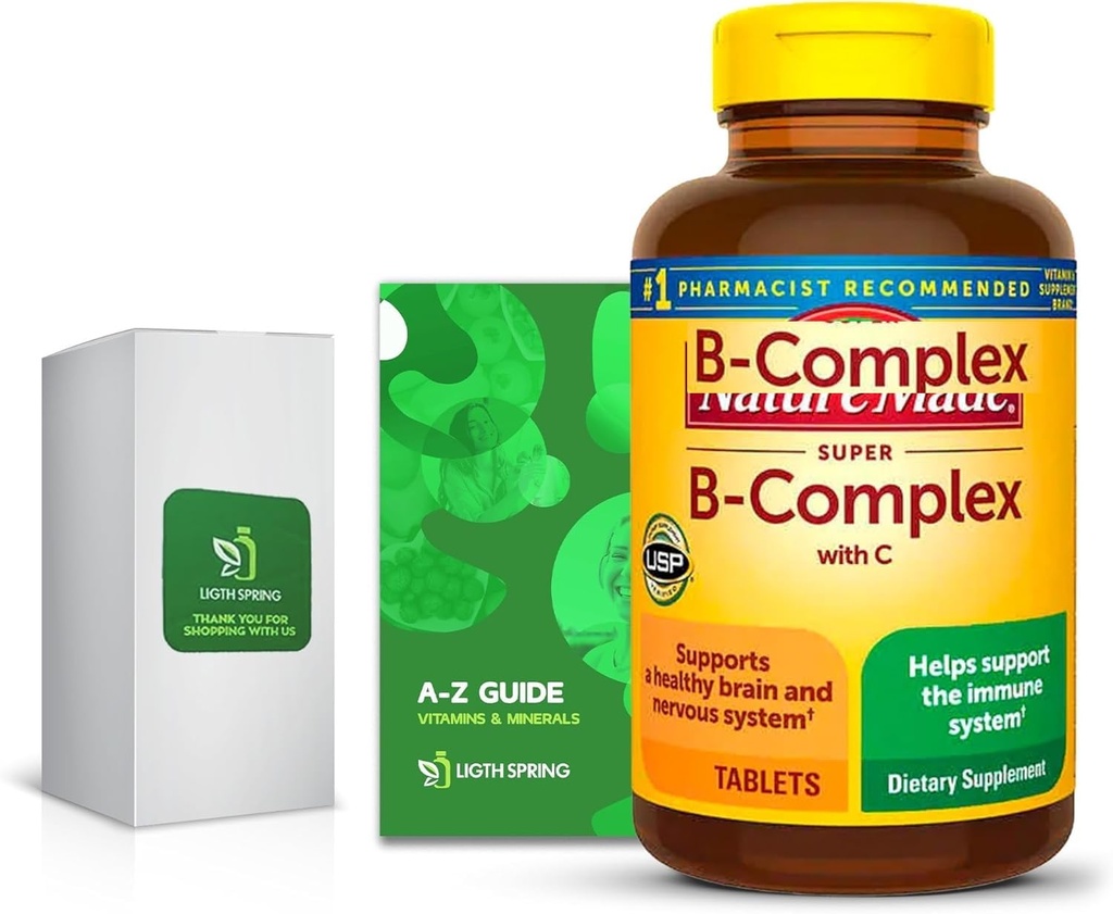 Super B-Komplex mit C, 460 Tabletten mit exklusiven Vitaminen & Minerals A bis Z - Bessere Ligth&Spring Guide (2 Artikel)