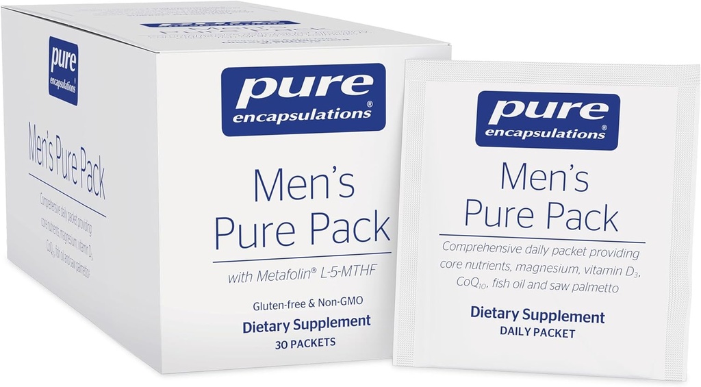 Pure Encapsulations Pure Pack | Multivitamin/Mineral Complex con Magnesio Aggiunto, Vitamina D3, CoQ10 e Omega-3 Grassty Acids* | 30 Packets