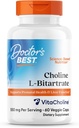 Miglior Choline L-Bitartrate (VitaCholine), Supporta la funzione Prenatale Health & Liver, Non-GMO, Gluten Free, Soy Free, Vegan 60 Veggie Caps
