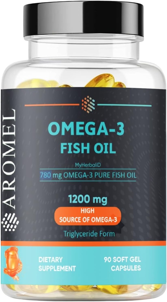 Omega-3 Huile de poisson 1200mg 90 Capsules de gel souple