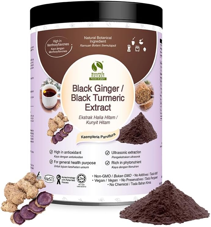 Bionutricia Black Ginger Extract Powder | Pure standardisierte Extrakt | Energy & Stamina | 1.76 Oz (50g)