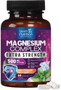 Magnesio Complesso Capsule 500 mg con Ossido, Glycinate, Malate, Citrato - Integratori minerali di Magnesio ad alto assorbimento Complessi di Magnesio - per il supporto muscolare, Bone e Heart Health - 60 Capsule