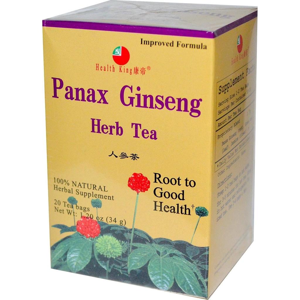 Gesundheit König Panax Ginseng Kräutertee, Teebeutel, 20 Count Box