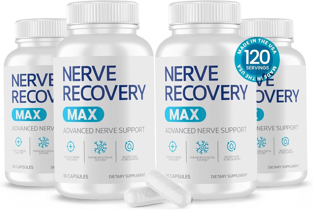 Non OGM Advanced Nerve Support Supplemento con Vitamina D3 e Acido Lipoico Alfa per Protezione e Restauro di Neve - Made in the USA - 120-Day Supply, 4 Bottiglie