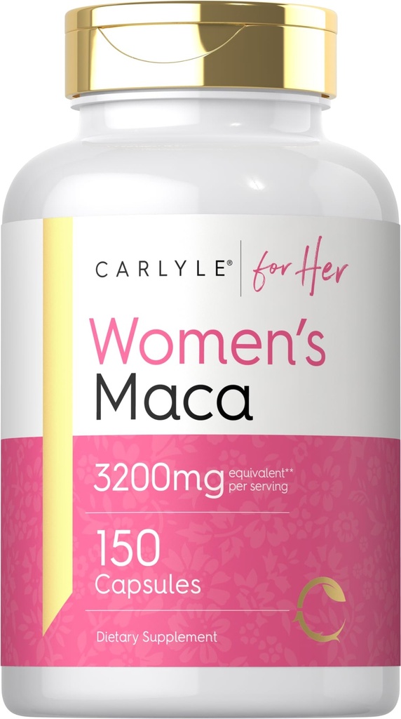 Carlyle Maca Root Capsule per Donne 3200mg | 150 Count | Non OGM, Gluten Free Supplement | per Lei