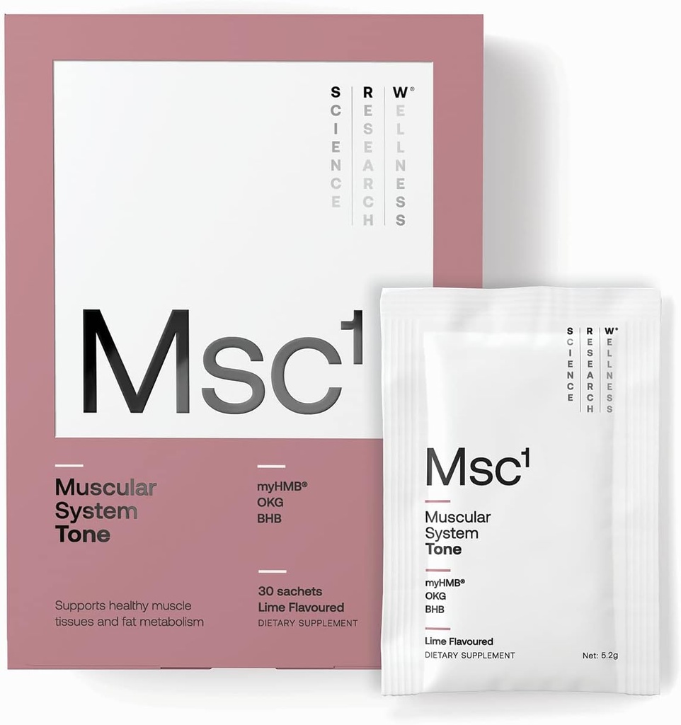 SRW Laboratories MSC1 Tone | 30 Sachets | Tono muscolare di supporto, Metabolismo grasso | con HMB, OKG, BMB | Stimolant Free