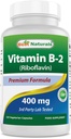 Best Naturals Vitamin B2 (Riboflavin) 400mg - Migraine Relief - Capsule vegetali - Precursore Conezyme - 120 Count