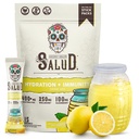 Salud 2-in-1 Hydration Packets + Immunität Elektrolyte Pulver, Lemonade - Agua Fresca Drink Mix, Elderberry, Dairy & Soy Free, Non-GMO, Glutenfrei, Vegan, Low Calorie, 1g Zucker (15 Servierungen)