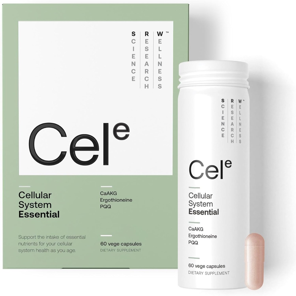 SRW Cel Essential | Wellness Supplement für gesundes Altern und Langlebigkeit | Unterstützt Energie, Psychische Leistung + Muskel Gesundheit | 17 Vitamine & Mineralien | Geeignet für alle Altersstufen | 60 Kapseln