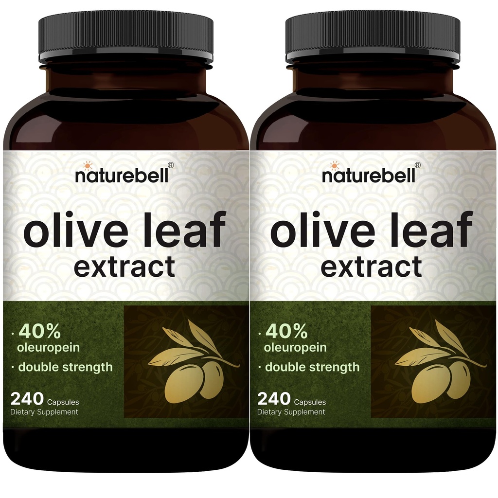 Estratto di foglie di oliva 2 Pack 30000mg, 480 capsule totali | 40% Oleuropeina attiva, 50:1 Equivalente di erbe – Ricco di polifenolo e antiossidanti flavonoidi per la salute del cuore Immune & – Non-OGM