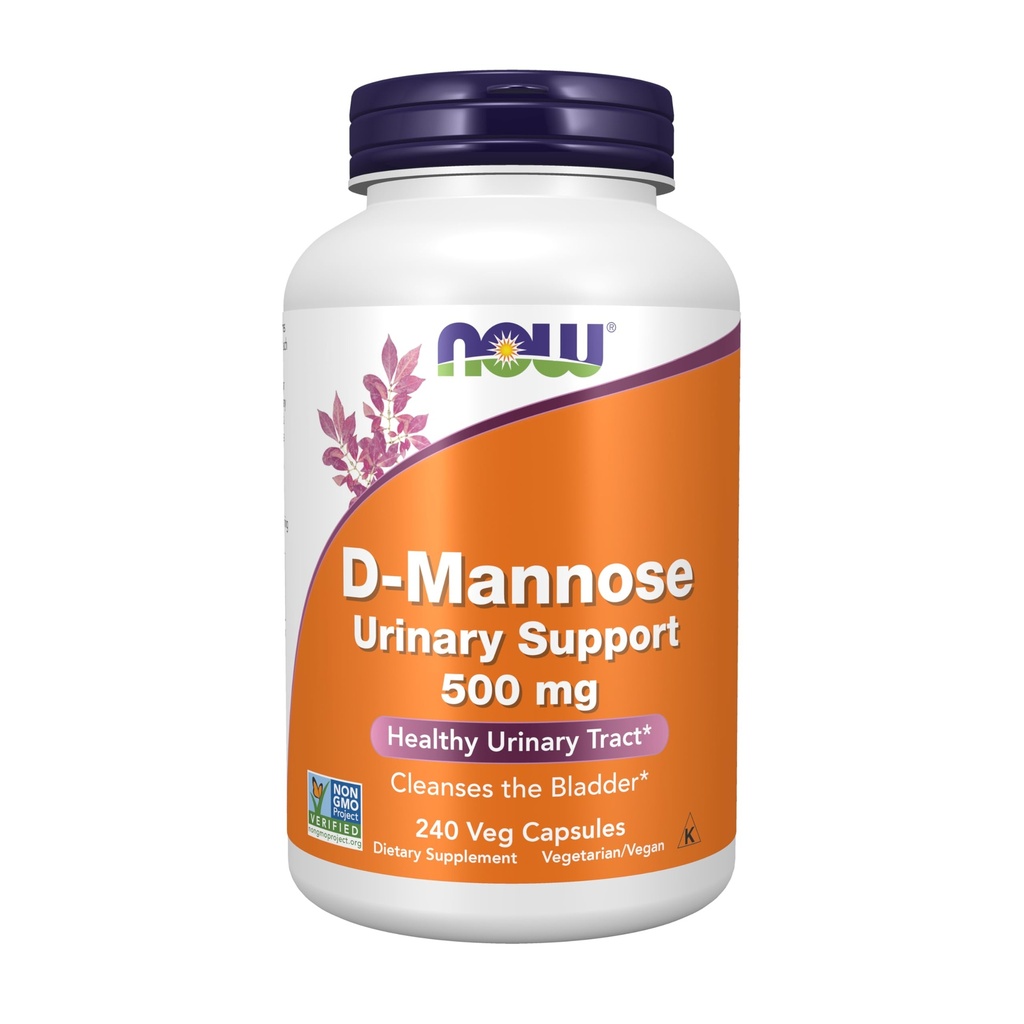 NOW Foods Supplements, D-Mannose 500 mg, Non-GMO Project Verified, Healthy Urinary Tract*, 240 Veg Capsules