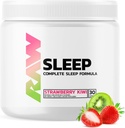 RAW complément d'aide au sommeil naturel - Relaxation Enhancer & Mood Support avec Melatonine, Magnésium, Zinc, L-Tryptophane & Extrait de baume de citron pour se détendre et calmer L'esprit et le corps - 30 portions, fraise Kiwi