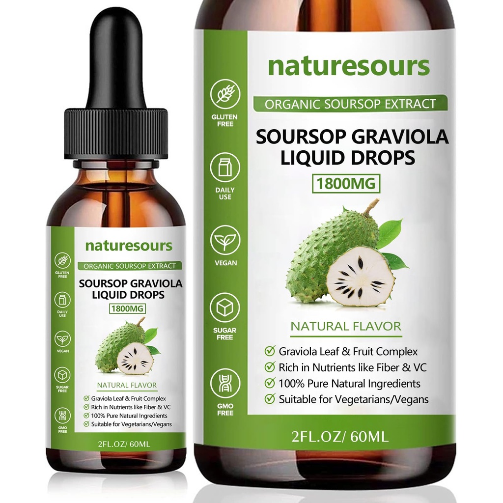 Estratto di Soursop organico puro al 100%, gocce di liquido di Soursop Graviola di Soursop di Soursop di Soursop di Soursop di Soursop di Soursop di Soursop di Soursop di Soursop di Soursop di Soursop di Soursop di Soursop di Soursop, senza zucchero/Gluten, 2 FL.OZ (1)