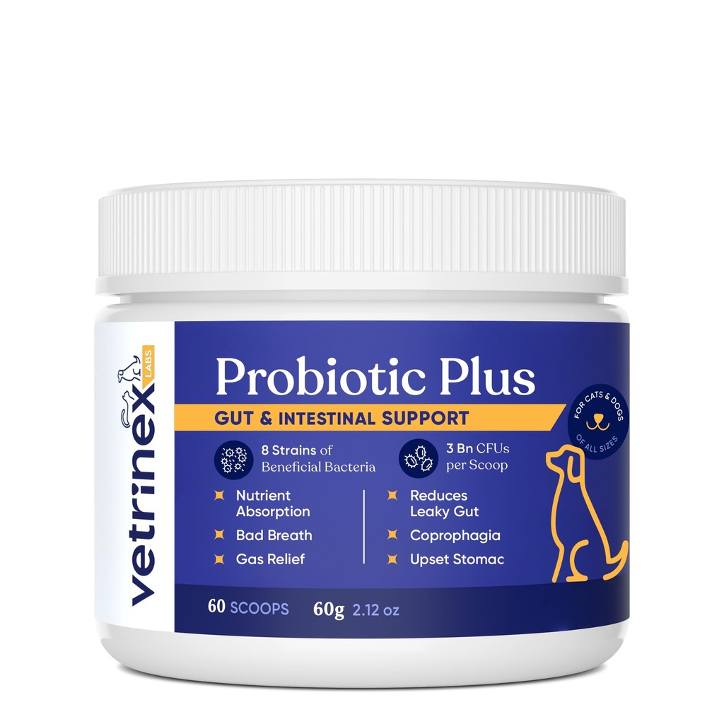 Probiotique - Traitement de la coprophagie pour chiens - Arrêter et empêcher les chiens de manger des caca - Pas de selles Manger, Déterrent et Prévention - Probiotiques Poudre pour chats, chiens et chiots