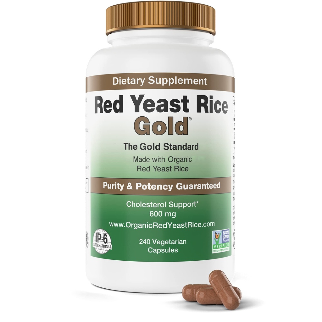 600 mg di riso di lievito rosso biologico - IP6 International - 240 tappi di maiale