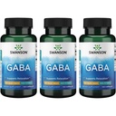 Swanson GABA - Integratore di aminoacidi Promuovere la calma e il rilassamento per sostenere il sonno riposante - Formula ad alta potenza per sostenere livelli di stress sani - (100 capsule, 500 mg ogni) (3 pacchetto)