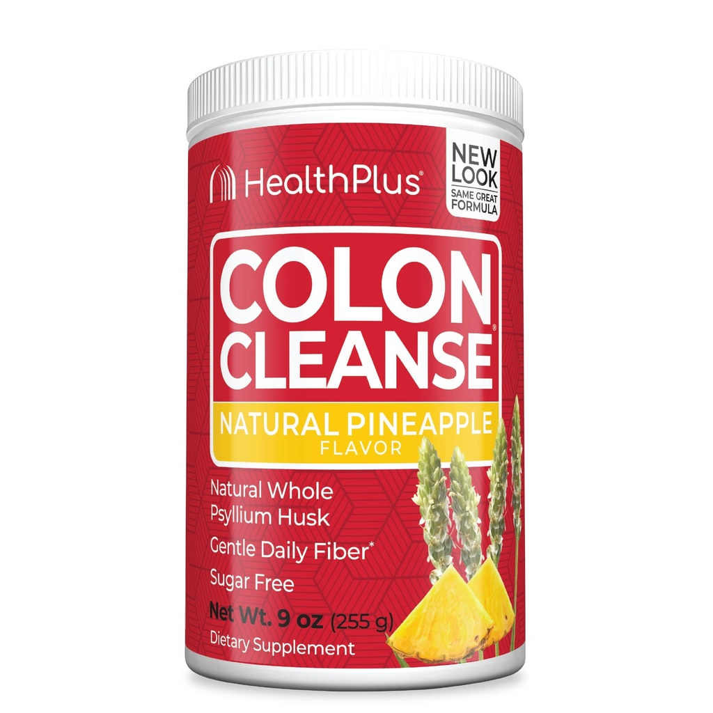 Health Plus Colon Cleanse Digestive Unterstützung | Keine künstlichen Aromen | Tägliche Faser für Toxin Elimination zu reduzieren Bloating | Psyllium Husk | Ananas Flavor | 9 Unzen, 36 Servierungen
