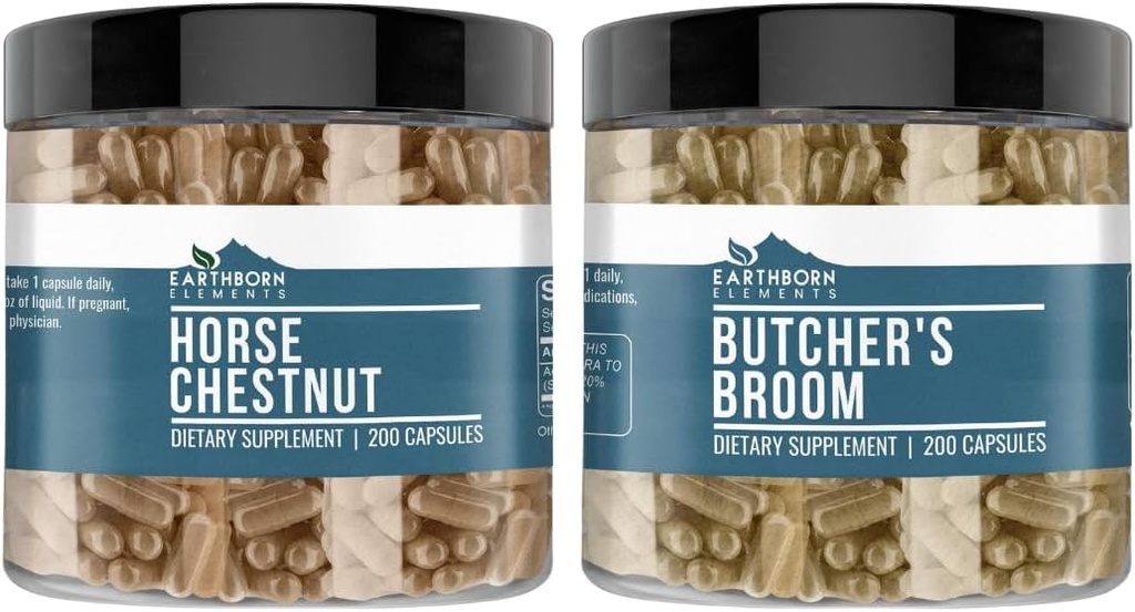Elementi terrestri Cavallo Chestnut and Butcher's Bundle, 200 capsule ciascuno, puro e diluito, senza additivi