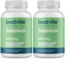 BESTVITE Selenium 200mcg (360 Vegetarische Kapseln) (2-Pack) - No Stearates - No Flow Agents - Vegan - Non-GMO - Glutenfrei