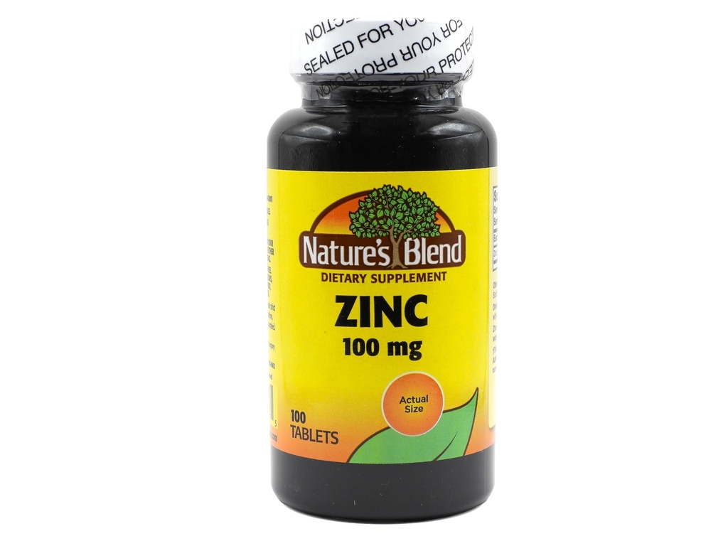 Mélange naturel de zinc Gluconate 100 mg, 100 comprimés