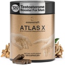 ATLAS X 10-en-1 Maximiser la Masculinité Supplément pour les hommes - Capsules d'énergie, de force et de vitalité avec Shilajit, Ashwagandha, Zinc, Safed Musli, Tongkat Ali, Black Maca, Fadogia Agresti, 2 mois d'approvisionnement