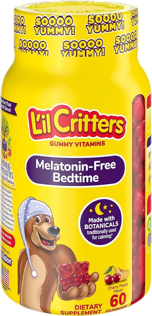 L’il Critters Melatonin-Free Bedtime Nahrungsergänzung für Kinder, 60 Gummies