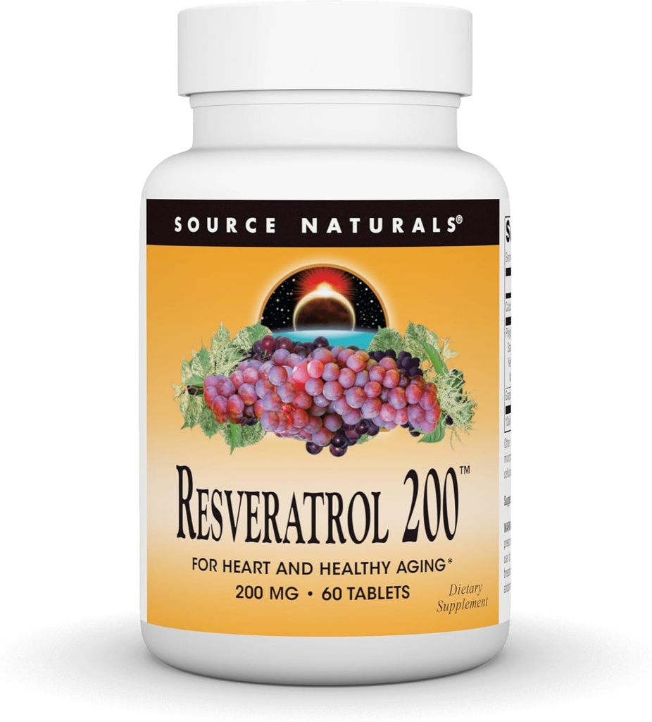 Quelle Naturals Resveratrol, für Herz und gesunde Alterung * 200 mg - 60 Tabletten
