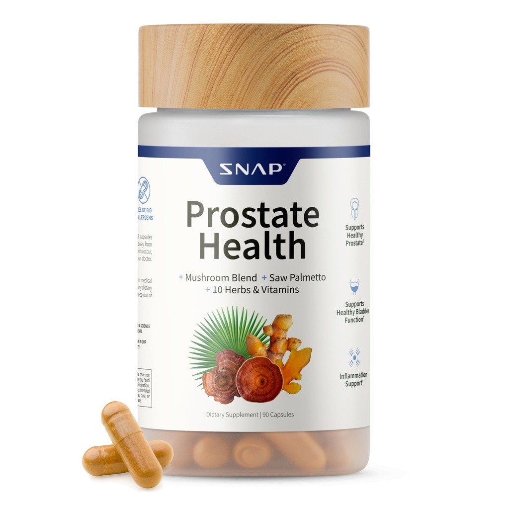 Snap Supplements Prostate Health Supplement - Unterstützt männliche Urinary Tract Gesundheit, 90 Vegetarische Kapseln (30 Portionen, 1 Monat Versorgung)
