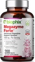 biophix Megazyme Forte 200 Tabletten - Natürliche Pflanze Proteolytische Enzyme Nattozimes Serrazimes unterstützt Verdauungssystem Immungesundheit