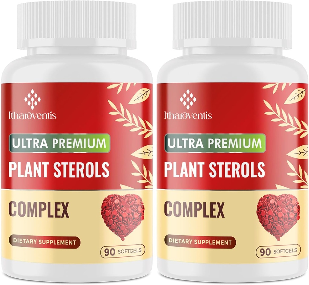 Suppléments de cholestérol avec stérols végétaux, niacine, riz rouge de levure, Bergamote, Oméga-3 et ail - Formule d'absorption avisée - 180 Softgels