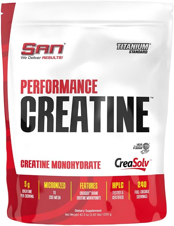 SAN Performance Creatine 1200g – unterstützt Muskelwachstum und sportliche Leistung, 240 Servierungen