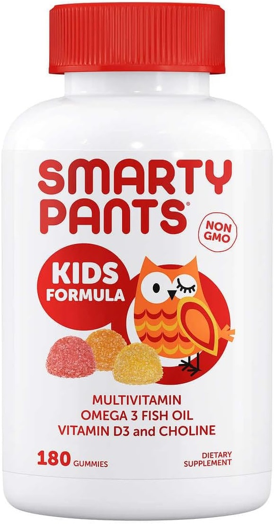 Smarty Pant Kids Completo Multivitamin, 180 Gummies Bundle, Multivitamin Plus Omega 3, Vitamina D3 e Vitamina B12, 45 giorni di alimentazione