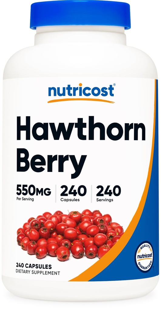 Nutricost Hawthorn Berry Kapseln 550mg, 240 Kapseln, Vegetarisch Freundlich, Non-GMO & Gluten kostenlos