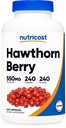 Nutricost Hawthorn Berry Kapseln 550mg, 240 Kapseln, Vegetarisch Freundlich, Non-GMO & Gluten kostenlos