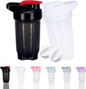 Bouteilles de shaker Protein Shakes Cup et 10-Ounce/300ML Bouteilles de shaker avec boules de fouet, set de shakers de protéines, plastique non-BPA (noir+blanc(2PCS))