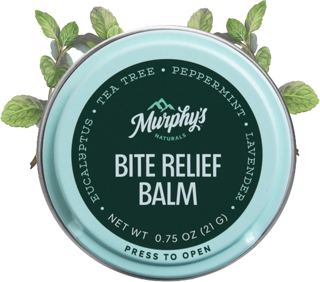 Murphy’s Naturals Insect Bite Relief Balm, Travel-Friendly, Beruhigt Bug Bites mit pflanzenbasiertem Öl, schnell-Acting, einfache Anwendung, 0.75oz