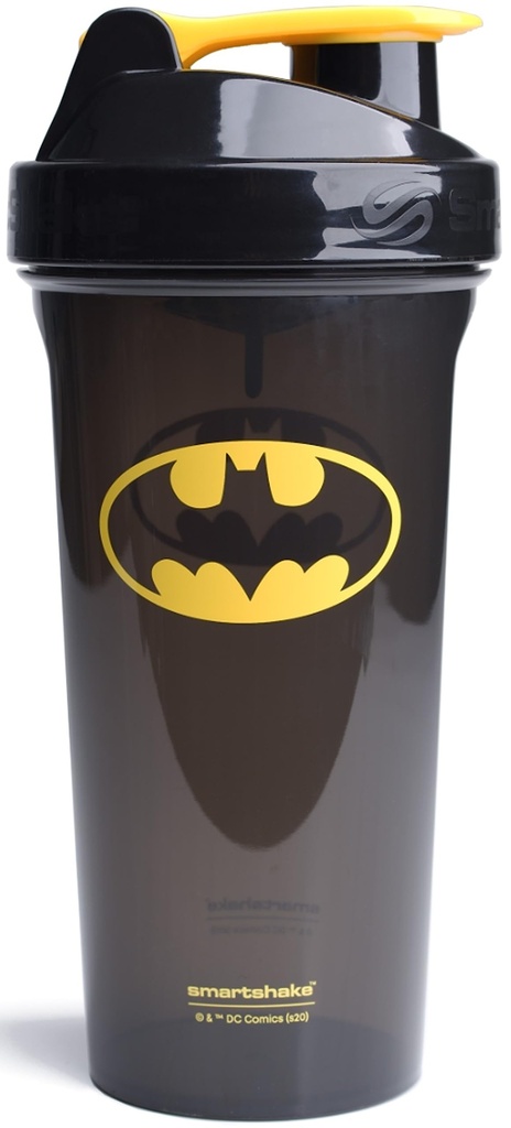 Smartshake Lite Justice League Protein Shaker Bottiglia 800ml – DC Comics Bottiglia di acqua, Bottiglia di Shaker Gym Free BPA per Protein Shaker e Protein Powder - Logo Batman