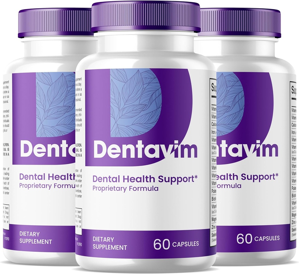 (3 Pack) Dentavim Kapseln - All Natural Care for Teeth and Gums - Dentavim Dental Health Formel Pillen - Maximale Stärke, Vitamin & Minerals für Gesamter Mundschutz, Denta Vim für Bewertungen